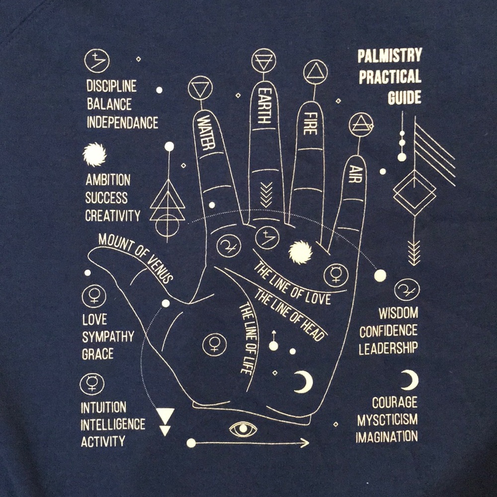 ModCloth Palmistry Practical Guide Crewneck